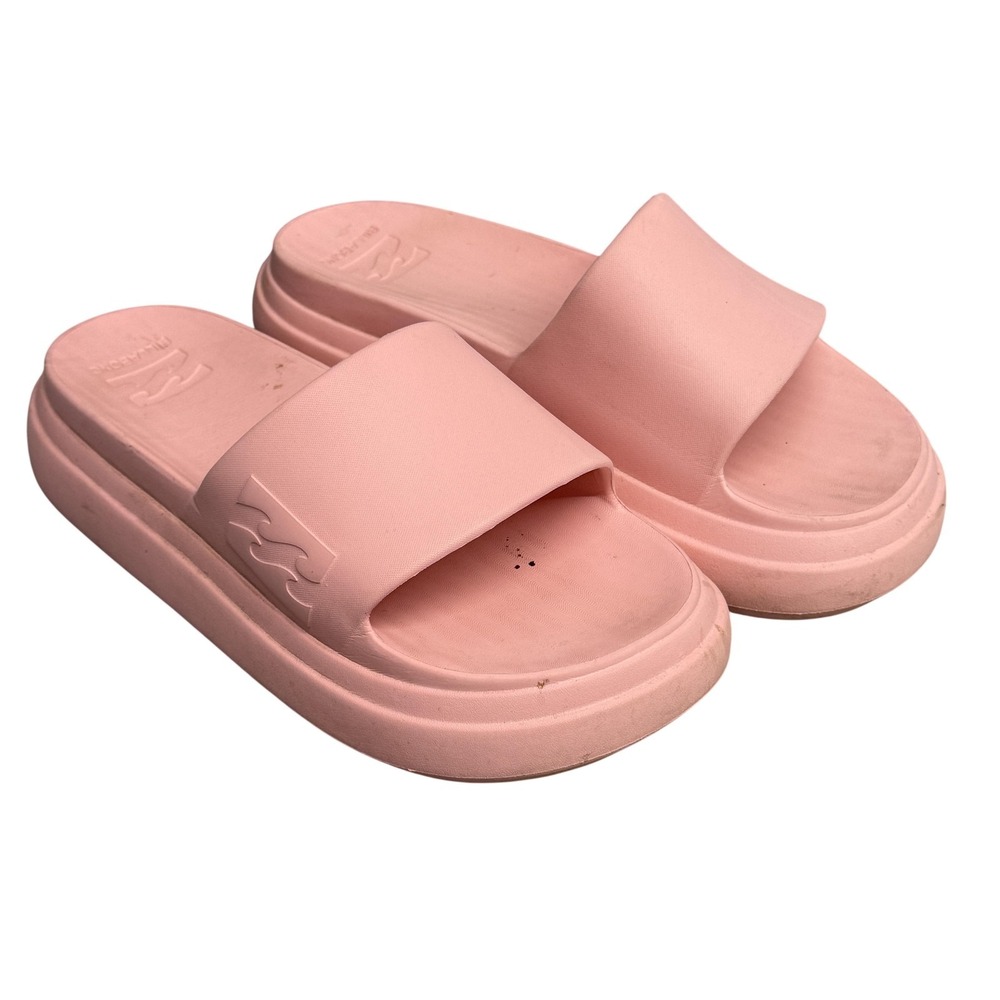Billabong Slide Sandals Womens Size 8 Pink Platform Cushioned Comfort Shoes